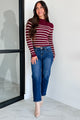 Let's Be Honest Striped Sweater Top (Sangria) - Ships by 10/17 - NanaMacs