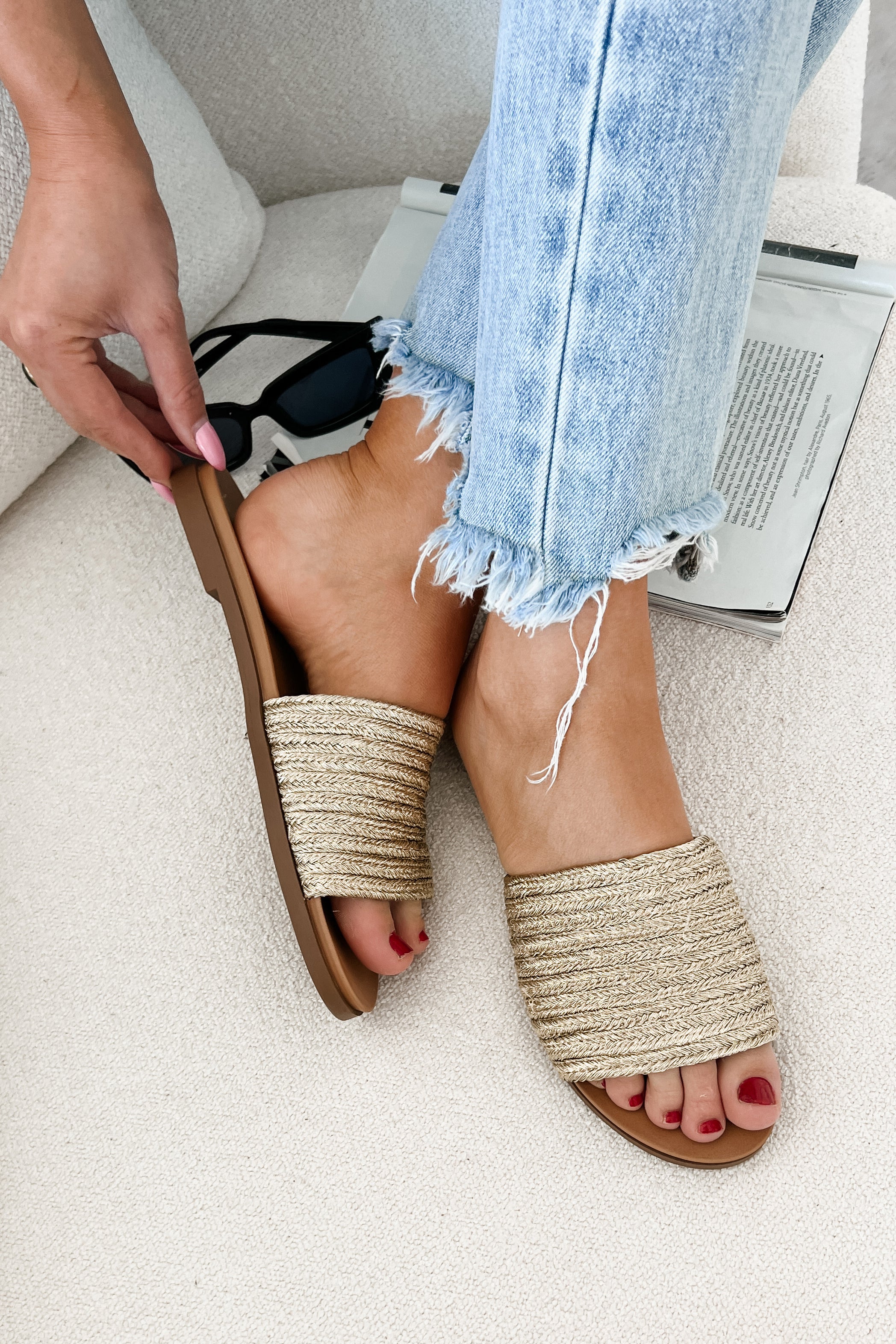 Sparkle & Shine Braided Strap Sandal (Gold) · NanaMacs
