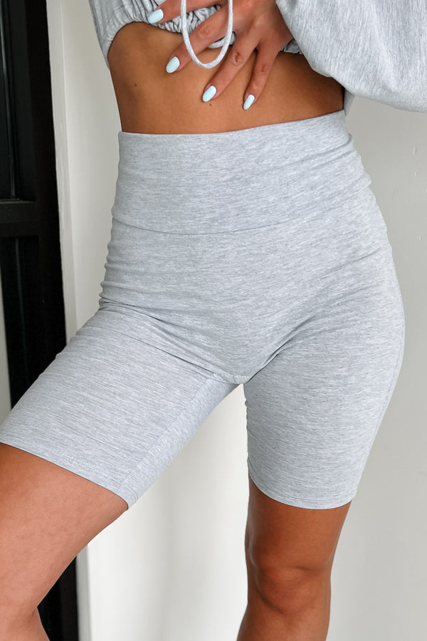 Feeling The Burn Athleisure Set (Light Heather Grey/Ivory) - NanaMacs