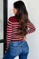 Let's Be Honest Striped Sweater Top (Sangria) - Ships by 10/17 - NanaMacs