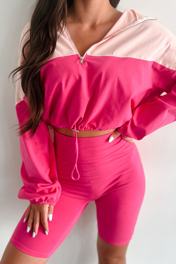 Feeling The Burn Athleisure Set (Dark Coral/Powder Blush) - NanaMacs