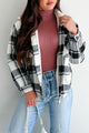 Life Recently Sherpa Lined Plaid Jacket (Black) - Ships By 10/17