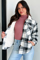 Life Recently Sherpa Lined Plaid Jacket (Black) - Ships By 10/17 - NanaMacs