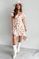 Finding Beauty Floral Mini Dress (White/Orange) - NanaMacs