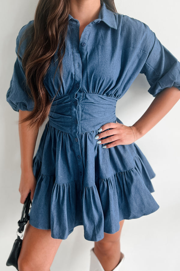 Making You Jealous Denim Mini Dress (Denim) - NanaMacs