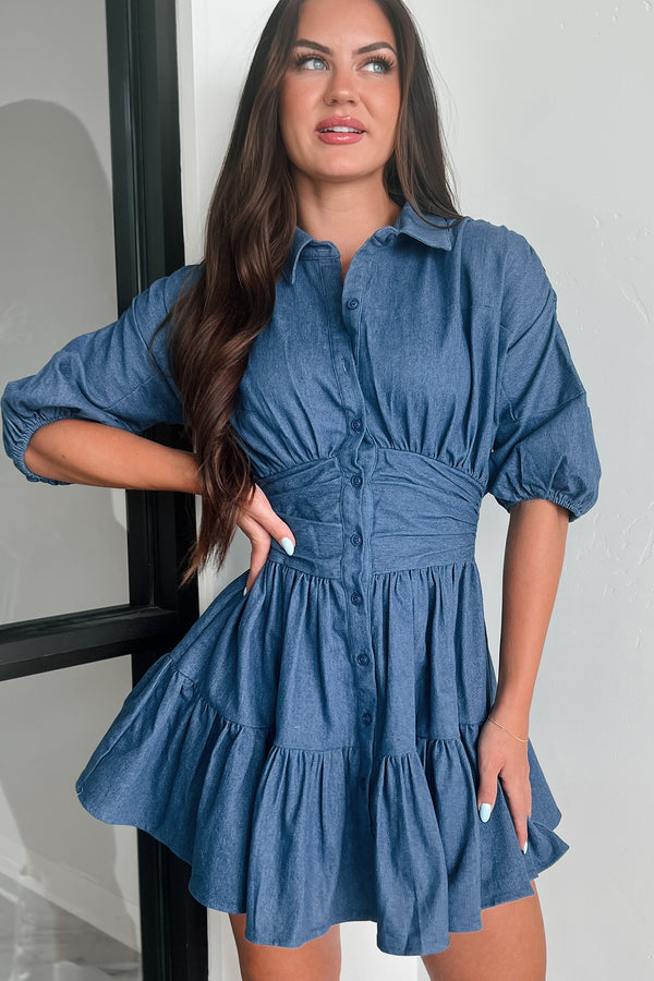 Making You Jealous Denim Mini Dress (Denim) - NanaMacs