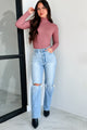 Beautiful Basic Turtleneck Bodysuit (Rose) - Ships By 10/17