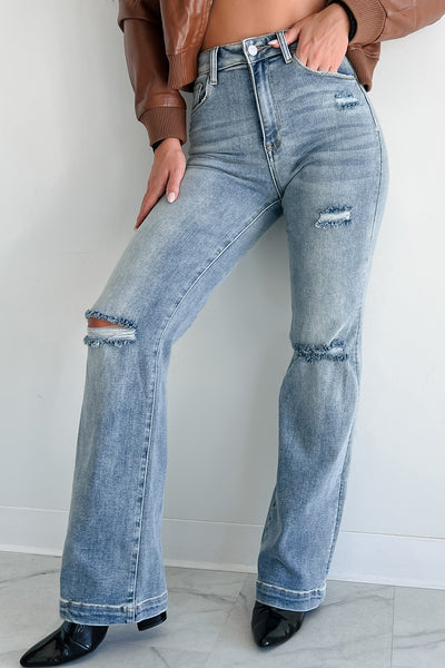 Walker High Rise Distressed Straight Leg Jeans (Medium) - NanaMacs