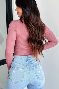 Beautiful Basic Turtleneck Bodysuit (Rose) - NanaMacs