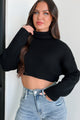 Pamela Turtleneck Crop Sweater (Black) - NanaMacs