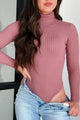 Beautiful Basic Turtleneck Bodysuit (Rose) - Ships By 10/17