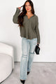 Simplistic Charm Oversized Cotton Gauze Shirt (Olive) - NanaMacs