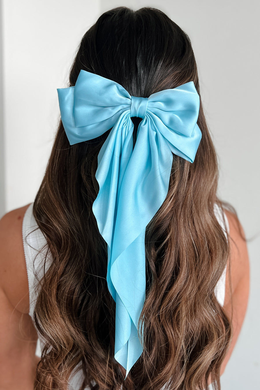 Hello Lovely Barrette Hair Bow (Light Blue) - NanaMacs
