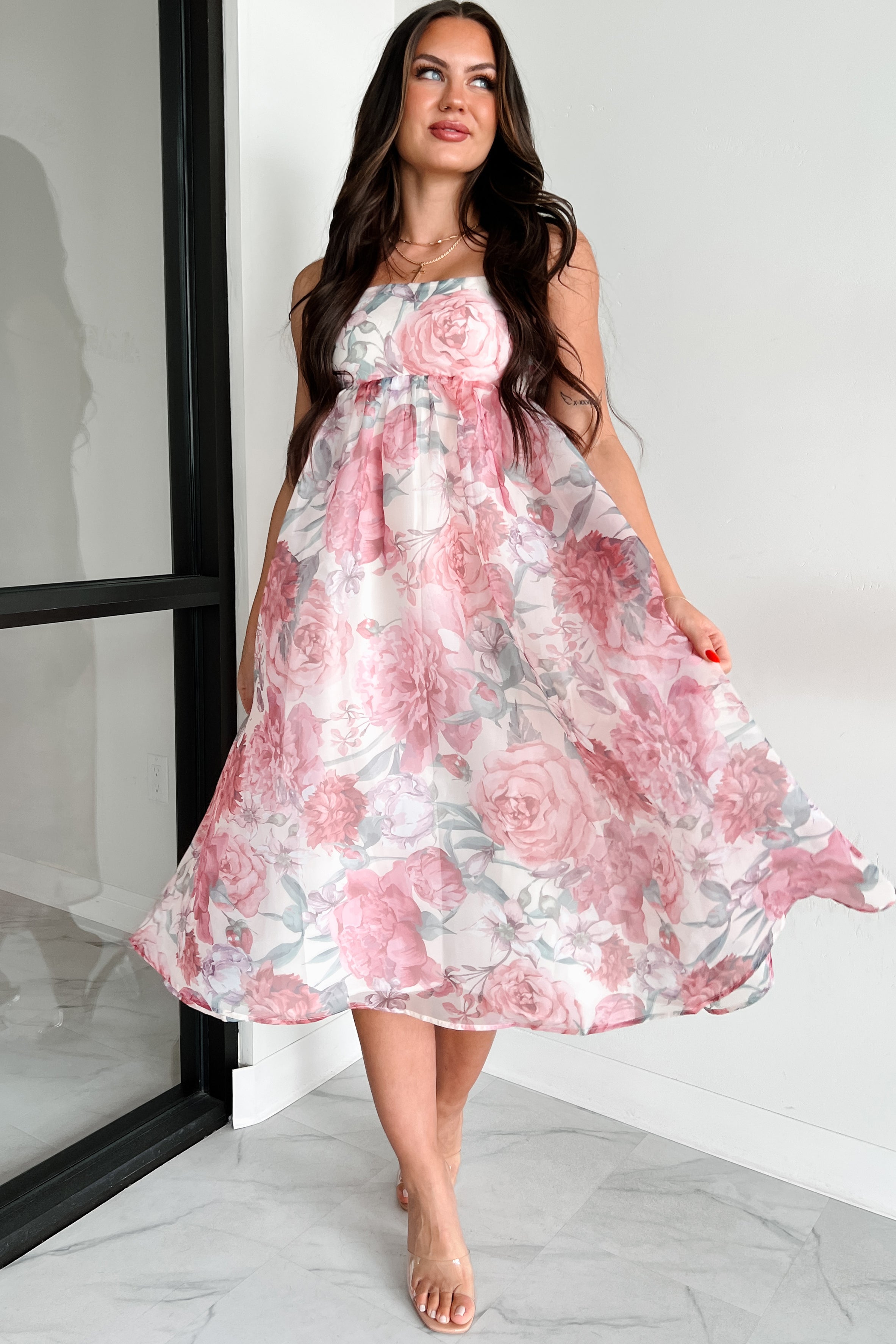 Stay Rosy Floral Midi Dress (Berry Floral) · NanaMacs