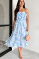 Profess Your Love Ruffle Floral Midi Dress (Blue Floral) - NanaMacs