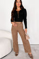 Zachary High Rise Corduroy Pants (Mocha) - NanaMacs