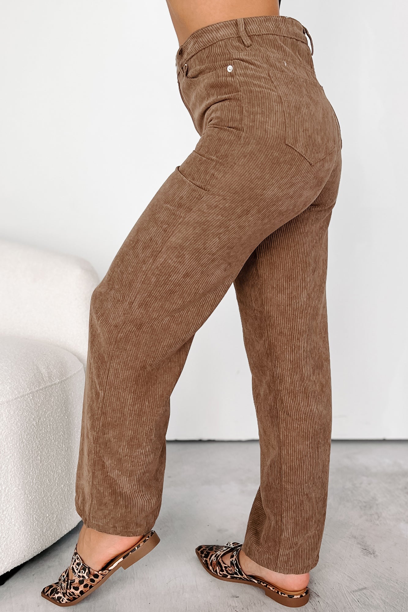 Zachary High Rise Corduroy Pants (Mocha) - NanaMacs