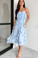 Profess Your Love Ruffle Floral Midi Dress (Blue Floral) - NanaMacs