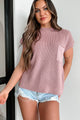 Simpler Times Sweater Knit Short Sleeve Top (Mauve) - NanaMacs