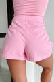 Holding Onto Hope Pleated High Waist Shorts (Pink) - NanaMacs