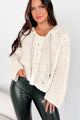 Certified Comfort Hooded Chenille POL Sweater (Cream) - NanaMacs