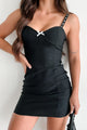 Quite The Catch Eyelet Strap Bodycon Dress (Black) - NanaMacs