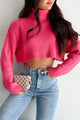 Pamela Turtleneck Crop Sweater (Super Pink) - NanaMacs