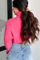 Pamela Turtleneck Crop Sweater (Super Pink) - NanaMacs