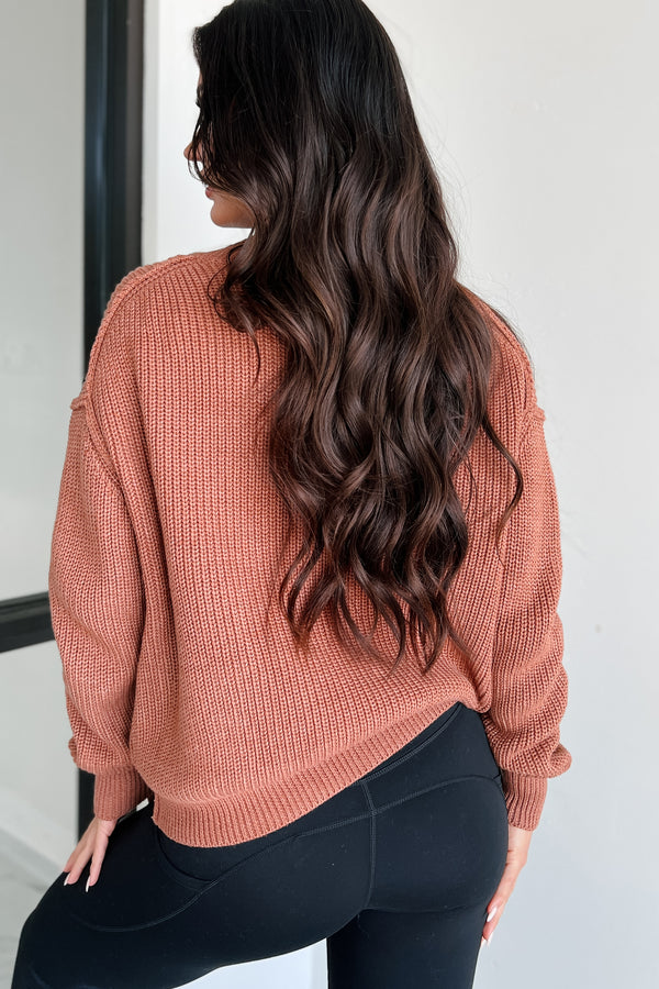 Everything's Changing Sweater Knit Cardigan (Persimmon) - NanaMacs