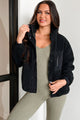 Breezy Nights Sherpa Jacket (Black) - NanaMacs