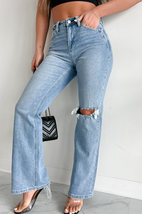 Just Agree With Me High Rise Vintage Flare Jeans (Medium-Light) - NanaMacs