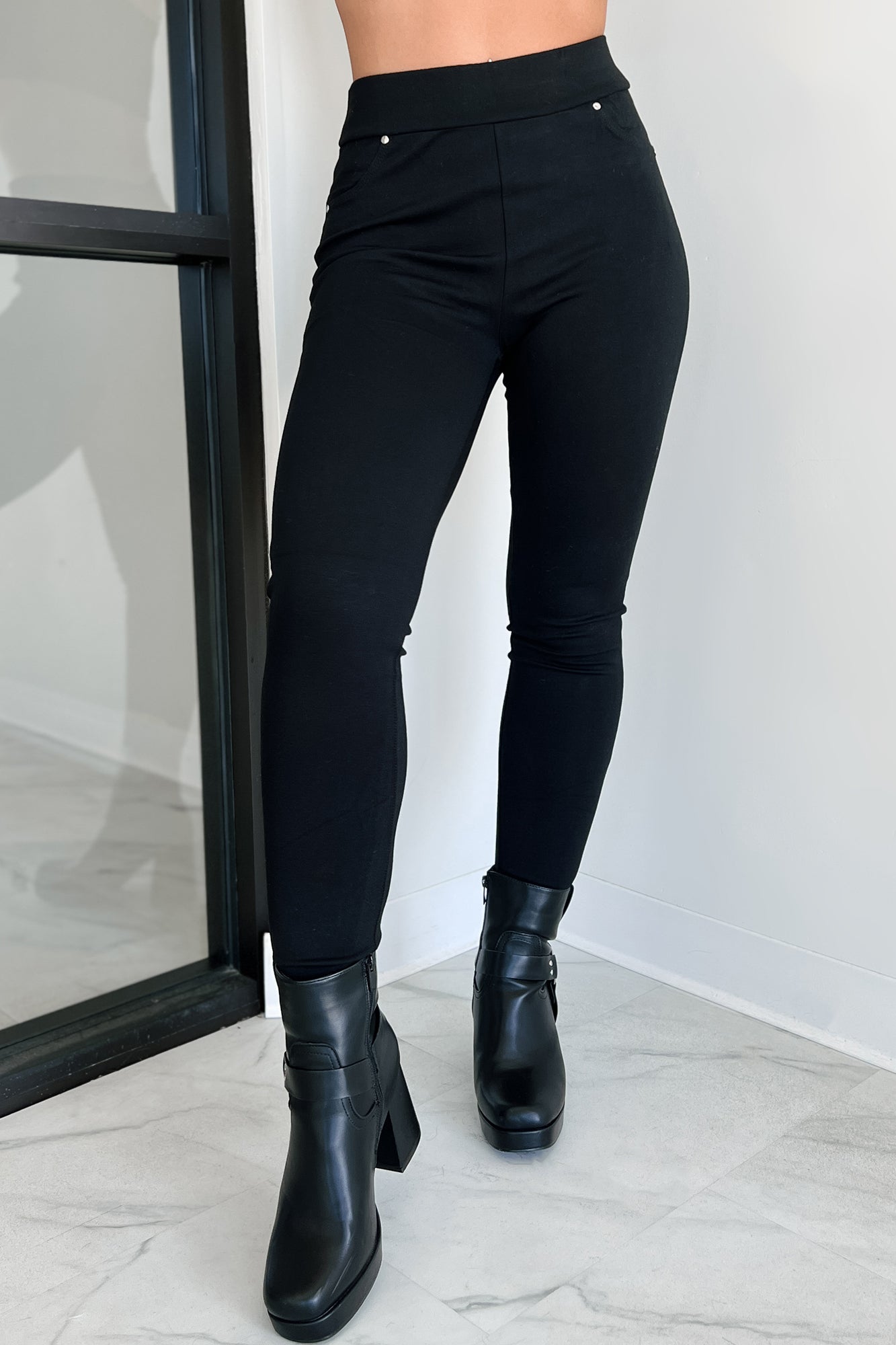 Owning My Greatness High Waist Ponti Legging Pant (Black) - NanaMacs