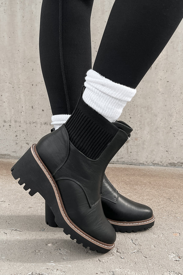 Being True To Myself Zip-Front Booties (Black) - NanaMacs