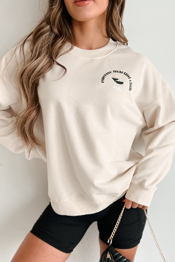 "Espresso Martini Club" Graphic Sweatshirt (Cream) - NanaMacs