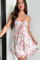 Remembering When Strapless Floral Mini Dress (Pink) - NanaMacs