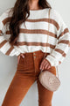 Latte Break Striped Sweater (Mocha/White) - NanaMacs