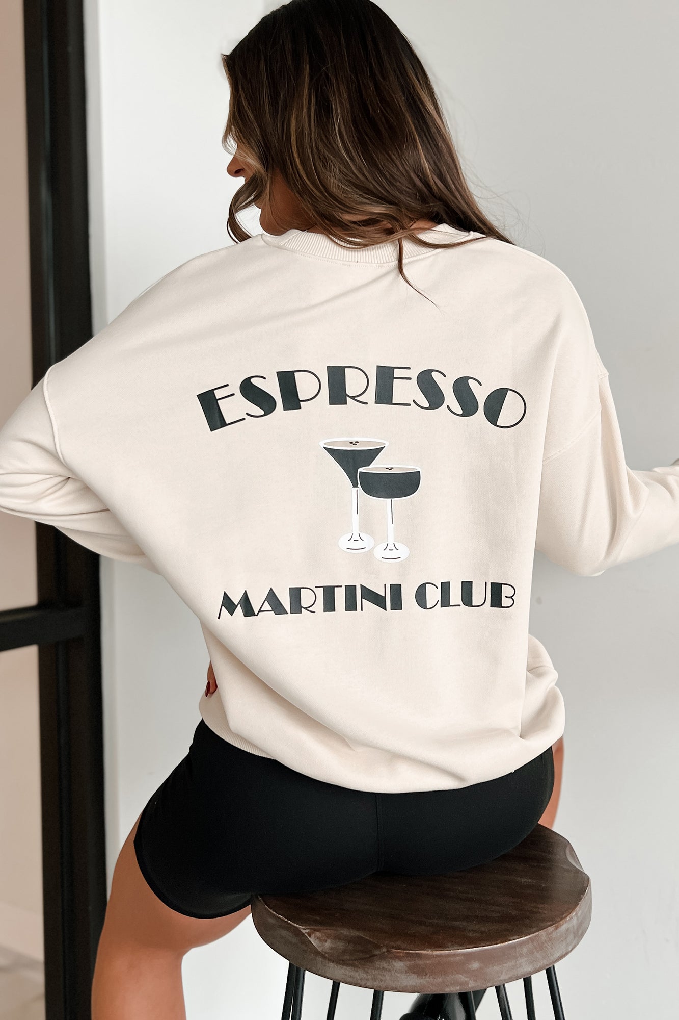 "Espresso Martini Club" Graphic Sweatshirt (Cream) - NanaMacs