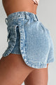 Adley Textured Washed Denim Shorts (Light Indigo) - NanaMacs