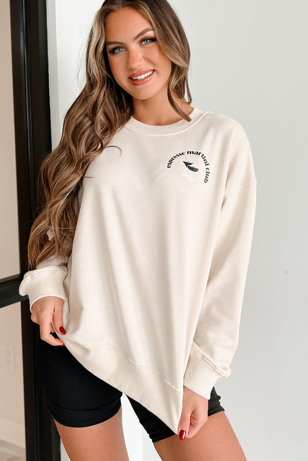 "Espresso Martini Club" Graphic Sweatshirt (Cream) - NanaMacs