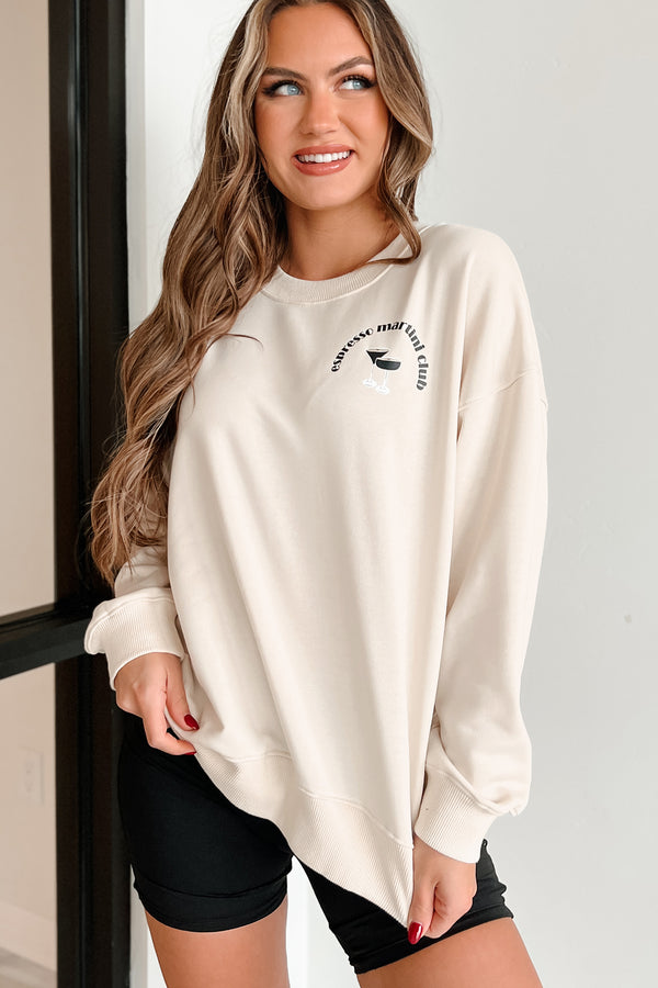 "Espresso Martini Club" Graphic Sweatshirt (Cream) - NanaMacs