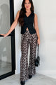 Untamed & Free Flared Leopard Print Pants (Taupe) - NanaMacs