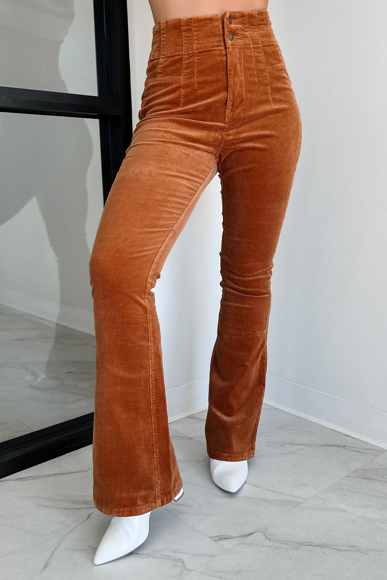 Vermont Vibes Corduroy Bootcut Pants (Camel) - NanaMacs