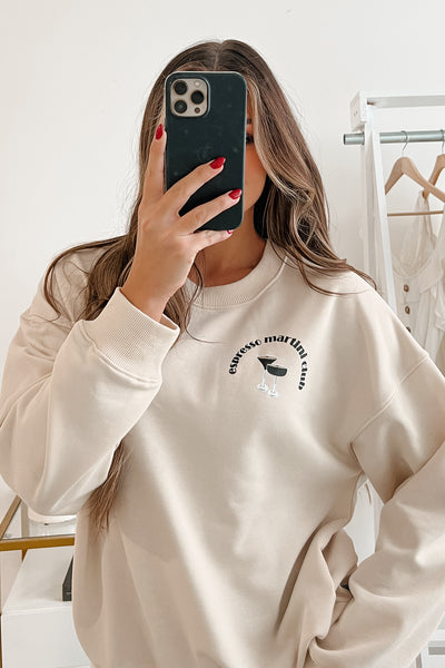 "Espresso Martini Club" Graphic Sweatshirt (Cream) - NanaMacs