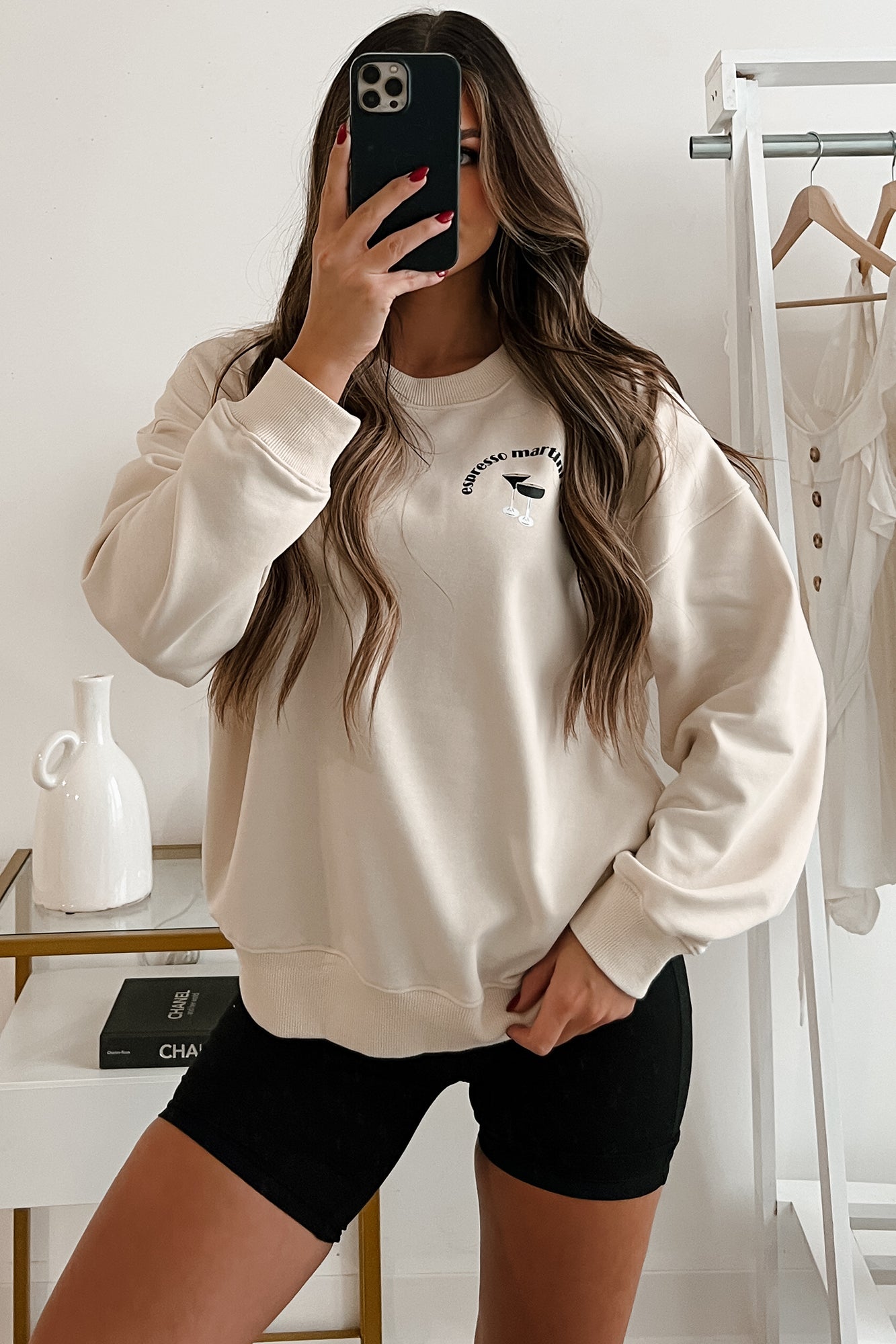 Cream chanel online sweatshirt