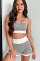 Beneath The Surface Striped Athleisure Set (Ash) - NanaMacs