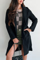 Fashionable For Fall Brushed Fleece Trench Coat (Black) - NanaMacs