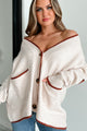 Southern Surprise Boots & Hat Elbow Patched Cardigan (Beige/Brown) - NanaMacs