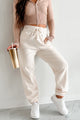 DOORBUSTER Nevada High Waisted Fleece Sweatpants (Cream) - NanaMacs