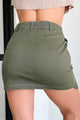 Conveniently Cool Uneven Hem Mini Skirt (Olive) - NanaMacs