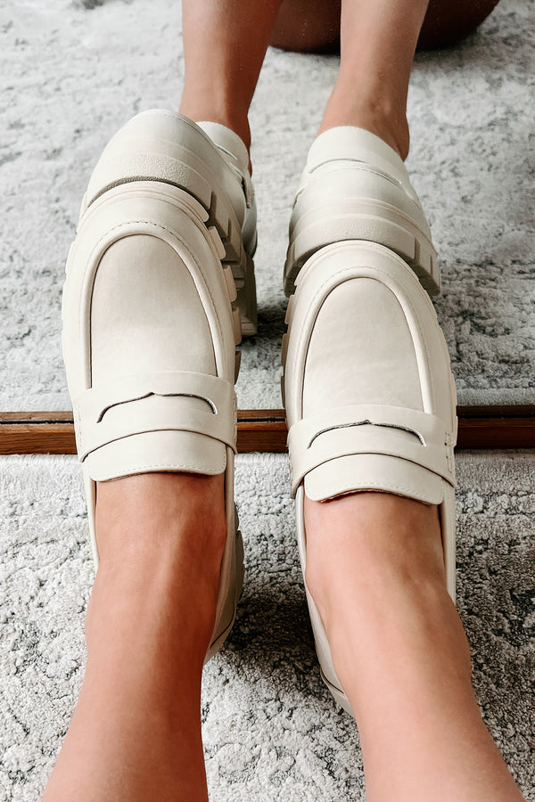 Be My Keeper Chunky Lug Sole Loafer (Ivory) - NanaMacs